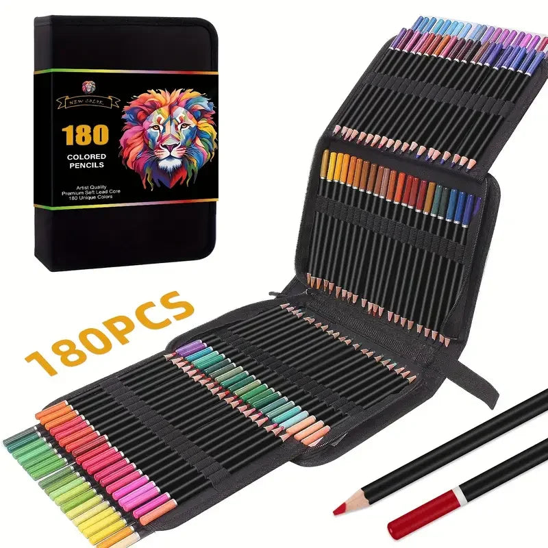 Set de 180 Lápices de Colores Profesionales Lápices de Aceite No Tóxicos para Dibujo y Bocetos