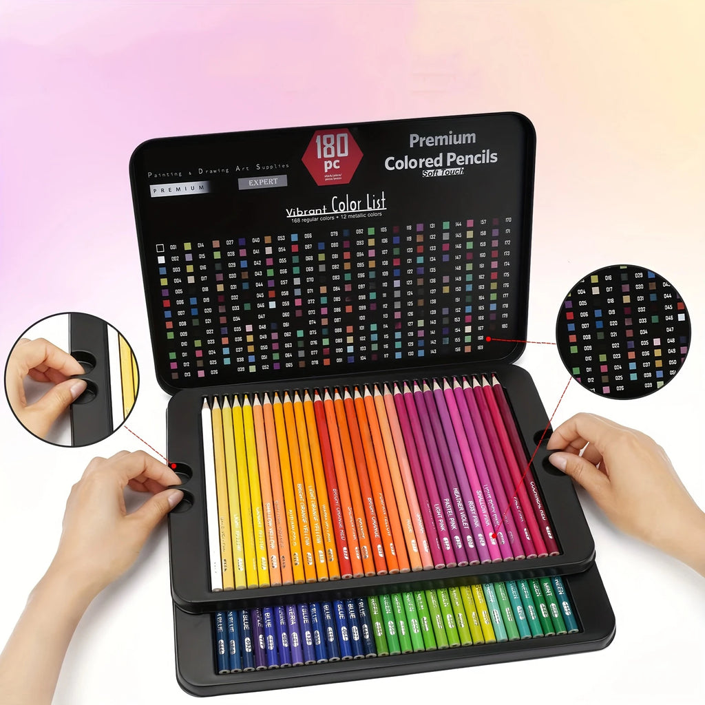 Set de 180 Lápices de Colores Profesionales Lápices de Aceite No Tóxicos para Dibujo y Bocetos