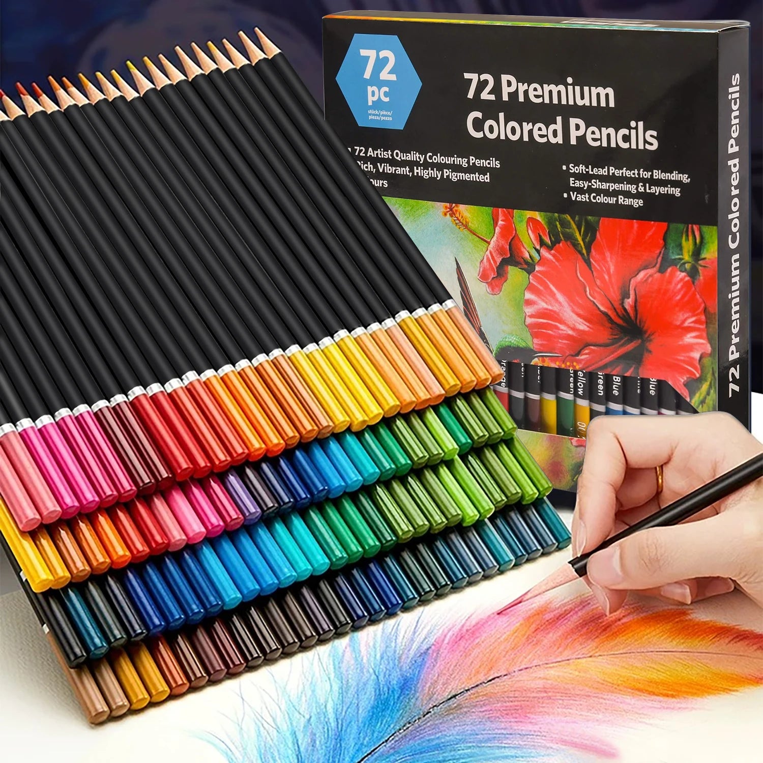 Set de 180 Lápices de Colores Profesionales Lápices de Aceite No Tóxicos para Dibujo y Bocetos