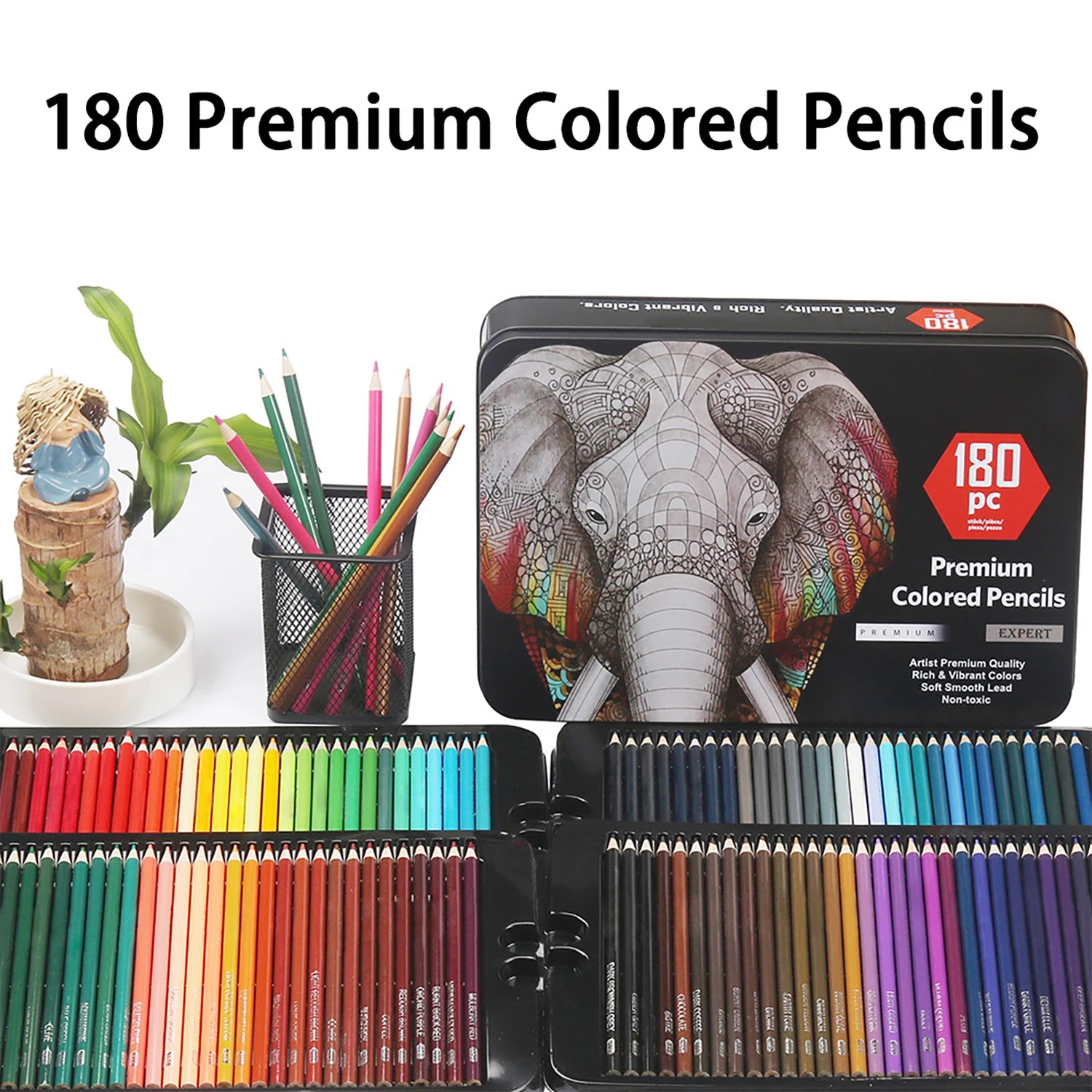 Set de 180 Lápices de Colores Profesionales Lápices de Aceite No Tóxicos para Dibujo y Bocetos