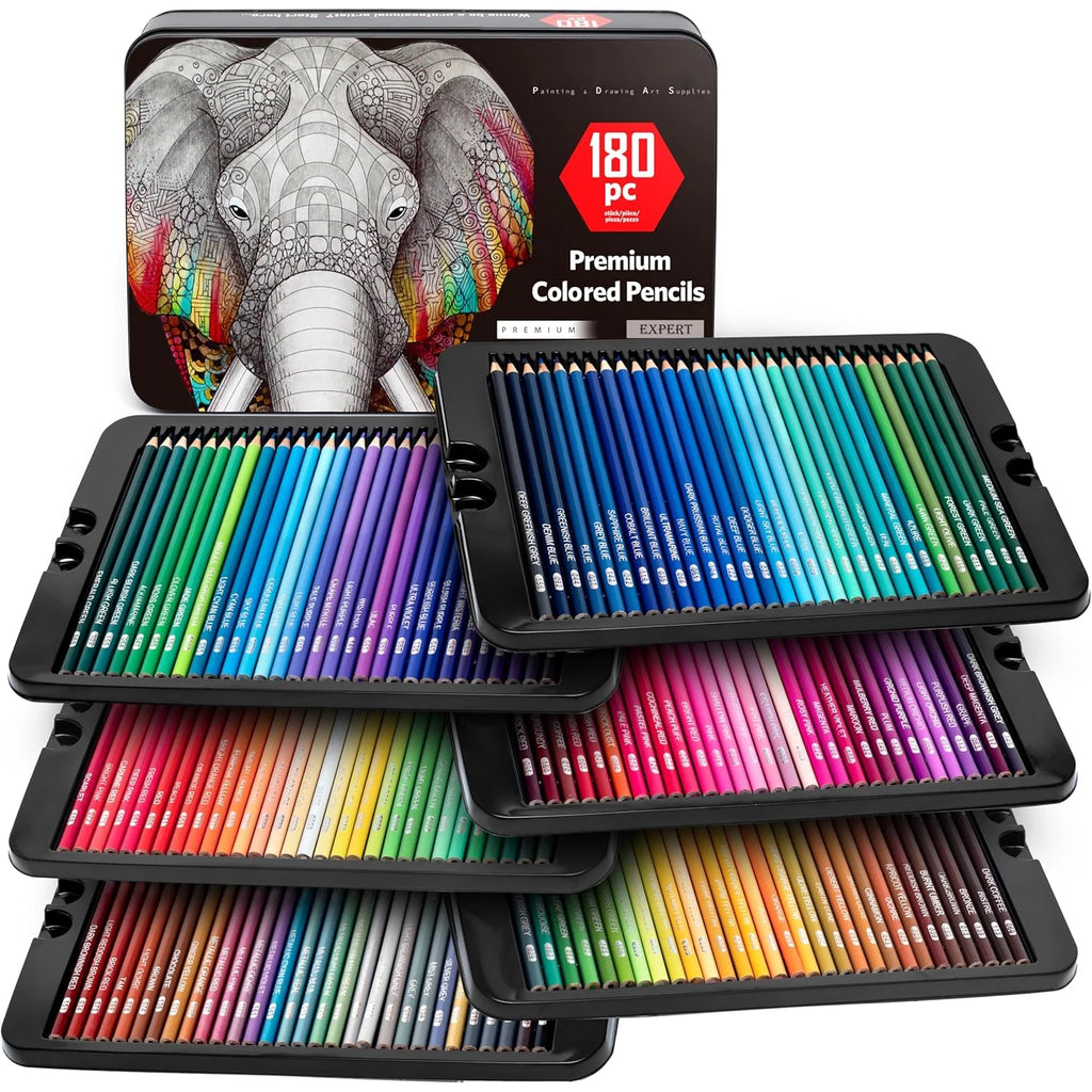 Set de 180 Lápices de Colores Profesionales Lápices de Aceite No Tóxicos para Dibujo y Bocetos