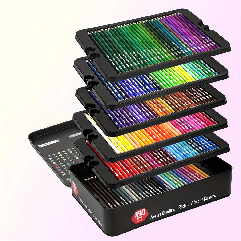 Set de 180 Lápices de Colores Profesionales Lápices de Aceite No Tóxicos para Dibujo y Bocetos