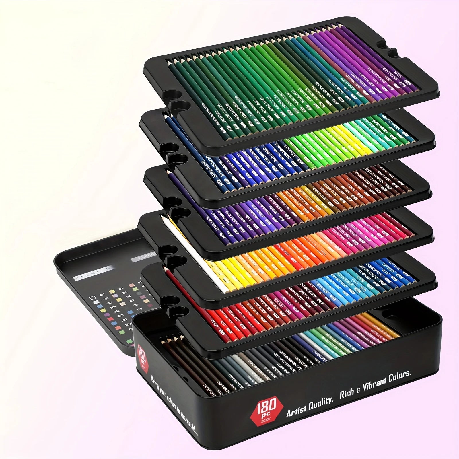 Set de 180 Lápices de Colores Profesionales Lápices de Aceite No Tóxicos para Dibujo y Bocetos